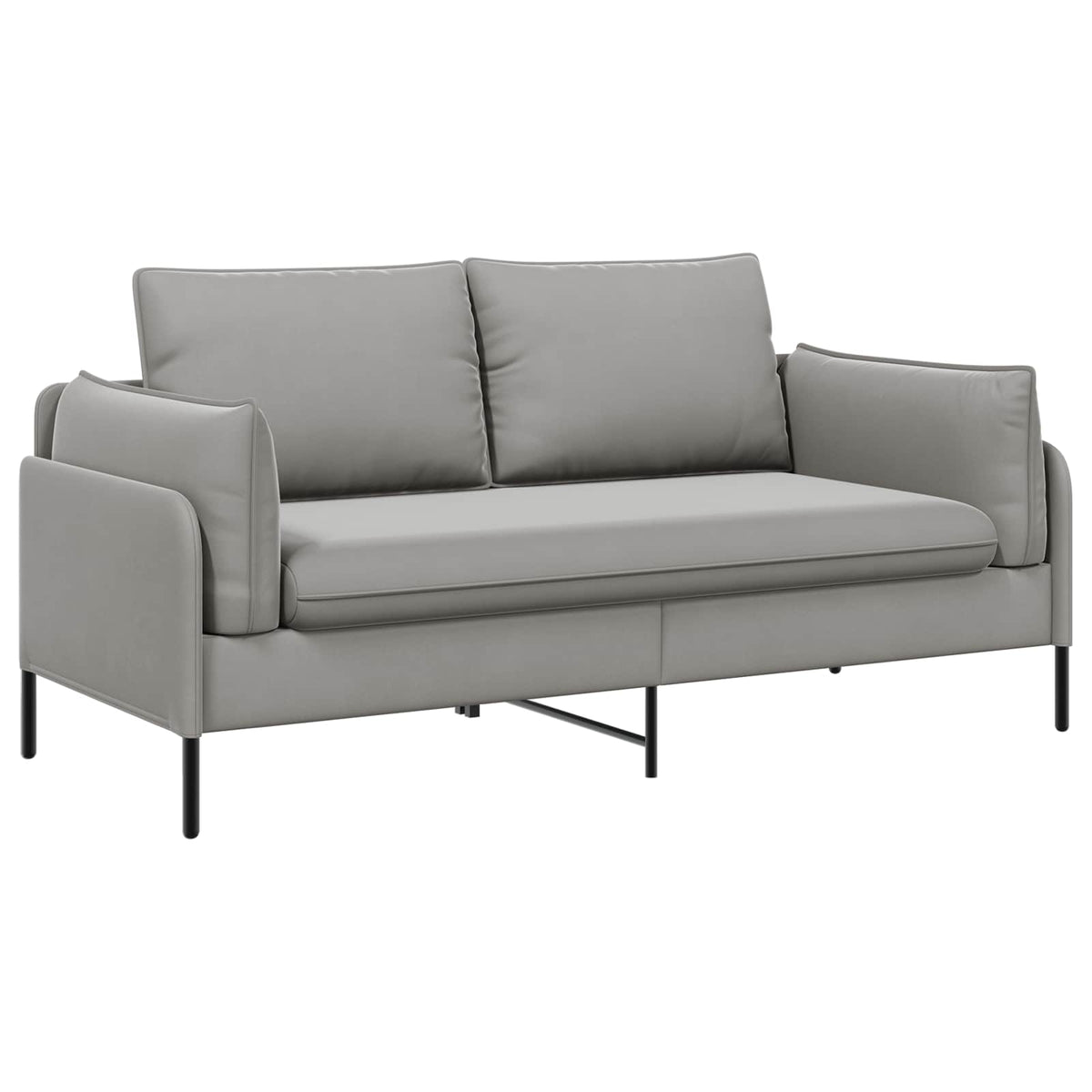 vidaXL 2-Seater Sofa 2-Seater Light Grey 188 x 81 x 89 cm Velvet 2