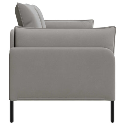 vidaXL 2-Seater Sofa 2-Seater Light Grey 188 x 81 x 89 cm Velvet 4