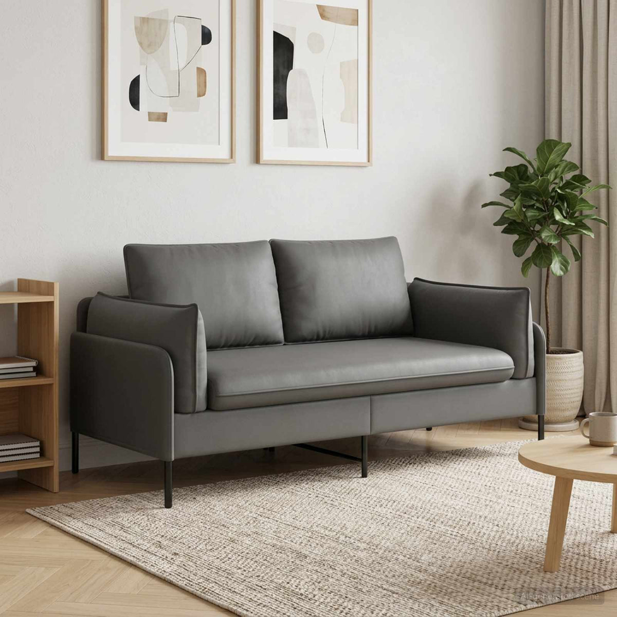 vidaXL 2-Seater Sofa 2-Seater Dark Grey 188 x 81 x 89 cm Velvet 1