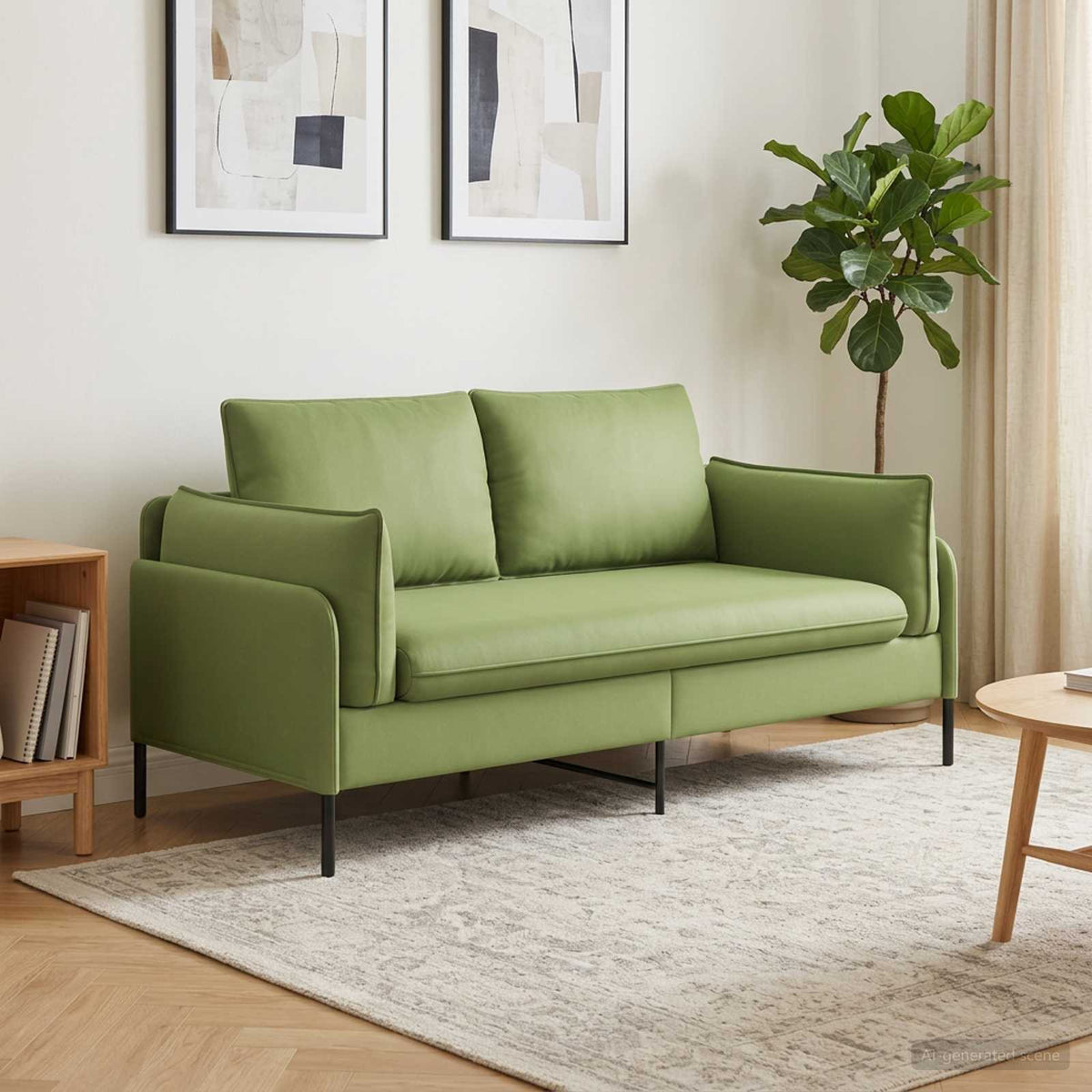 vidaXL 2-Seater Sofa 2-Seater Light Green 188 x 81 x 89 cm Velvet 1