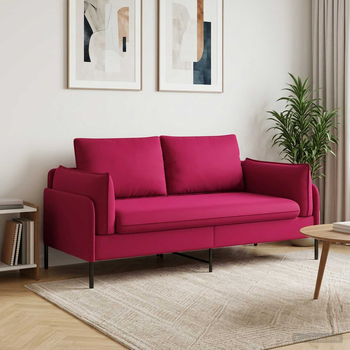 vidaXL 2-Seater Sofa 2-Seater Wine Red 188 x 81 x 89 cm Velvet 1