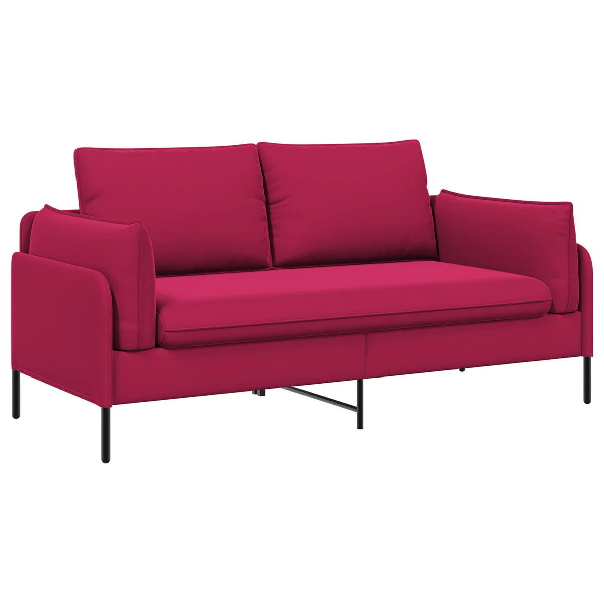 vidaXL 2-Seater Sofa 2-Seater Wine Red 188 x 81 x 89 cm Velvet 2