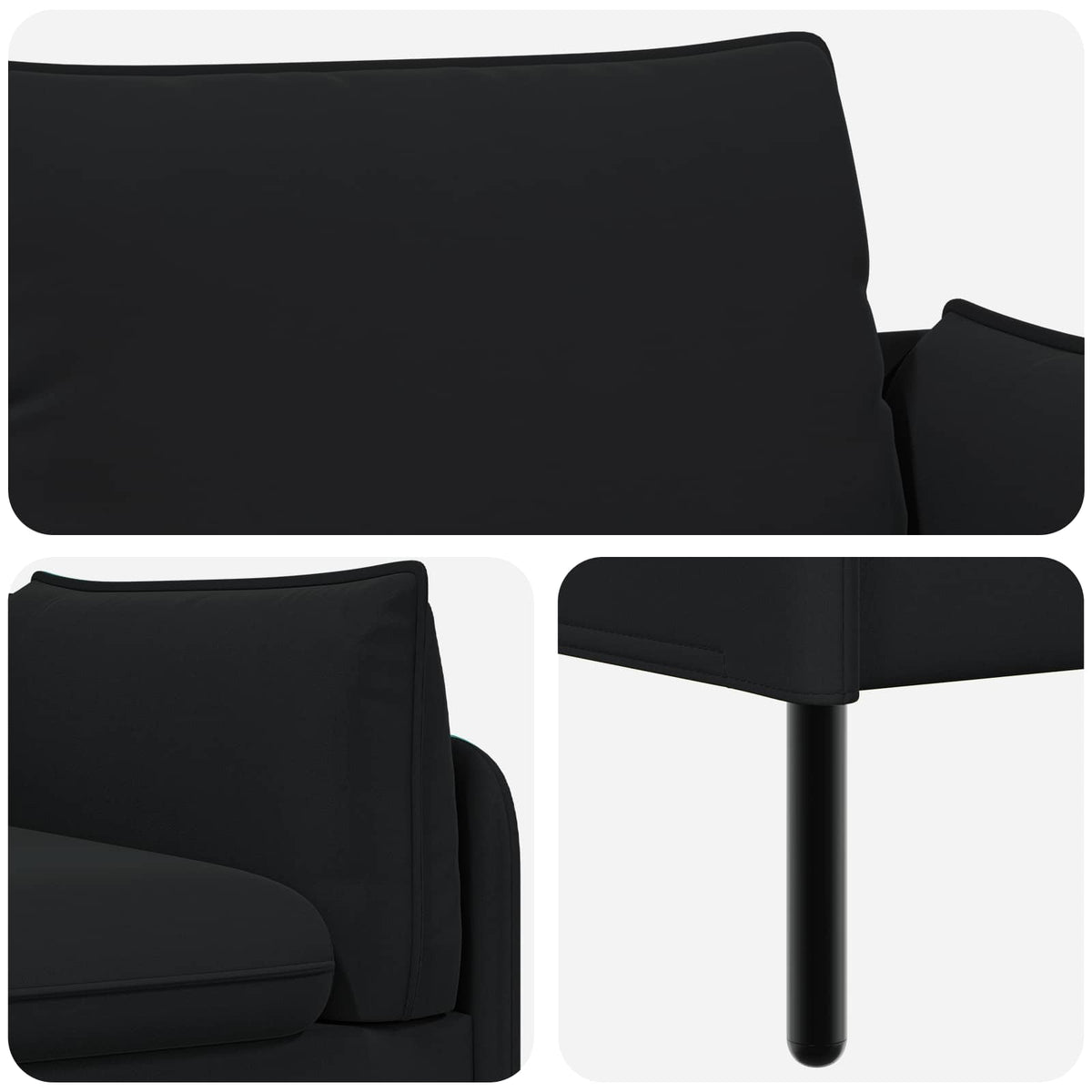 vidaXL 2-Seater Sofa 2-Seater Black 188 x 81 x 89 cm Velvet 6