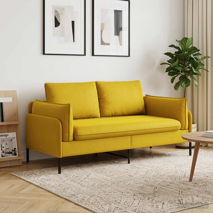 vidaXL 2-Seater Sofa 2-Seater Yellow 188 x 81 x 89 cm Velvet 1