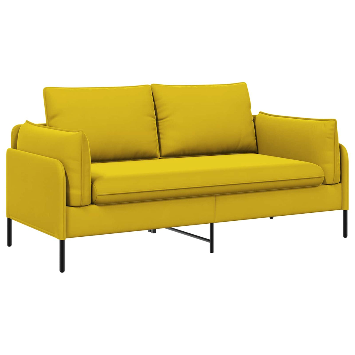vidaXL 2-Seater Sofa 2-Seater Yellow 188 x 81 x 89 cm Velvet 2