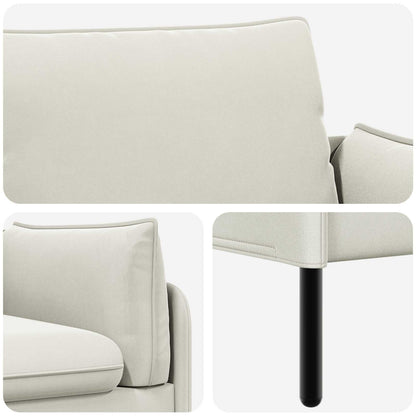 vidaXL 2-Seater Sofa 2-Seater Cream 188 x 81 x 89 cm Velvet 6