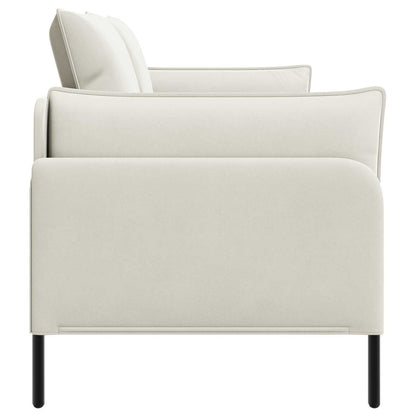 vidaXL 2-Seater Sofa 2-Seater Cream 188 x 81 x 89 cm Velvet 4