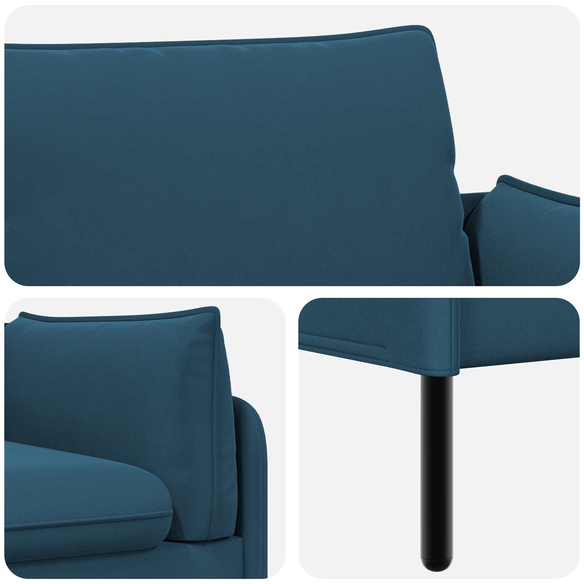 vidaXL 2-Seater Sofa 2-Seater Blue 188 x 81 x 89 cm Velvet 6