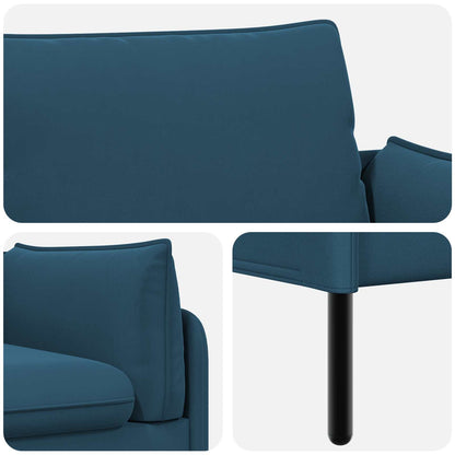 vidaXL 2-Seater Sofa 2-Seater Blue 188 x 81 x 89 cm Velvet 6