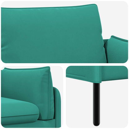 vidaXL 2-Seater Sofa 2-Seater Turquoise 188 x 81 x 89 cm Velvet 6