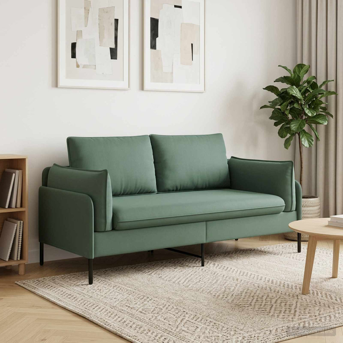 vidaXL 2-Seater Sofa Sea Green 188 x 81 x 89 cm Velvet 1