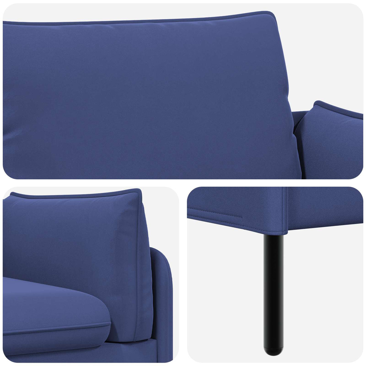 vidaXL 2-Seater Sofa 2-Seater Police Blue 188 x 81 x 89 cm Velvet 6