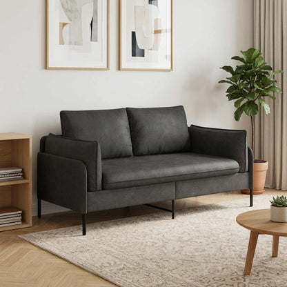 vidaXL 2-Seater Sofa Black 188 x 81 x 89 cm Faux Leather 1