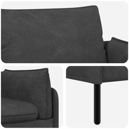 vidaXL 2-Seater Sofa Black 188 x 81 x 89 cm Faux Leather 6