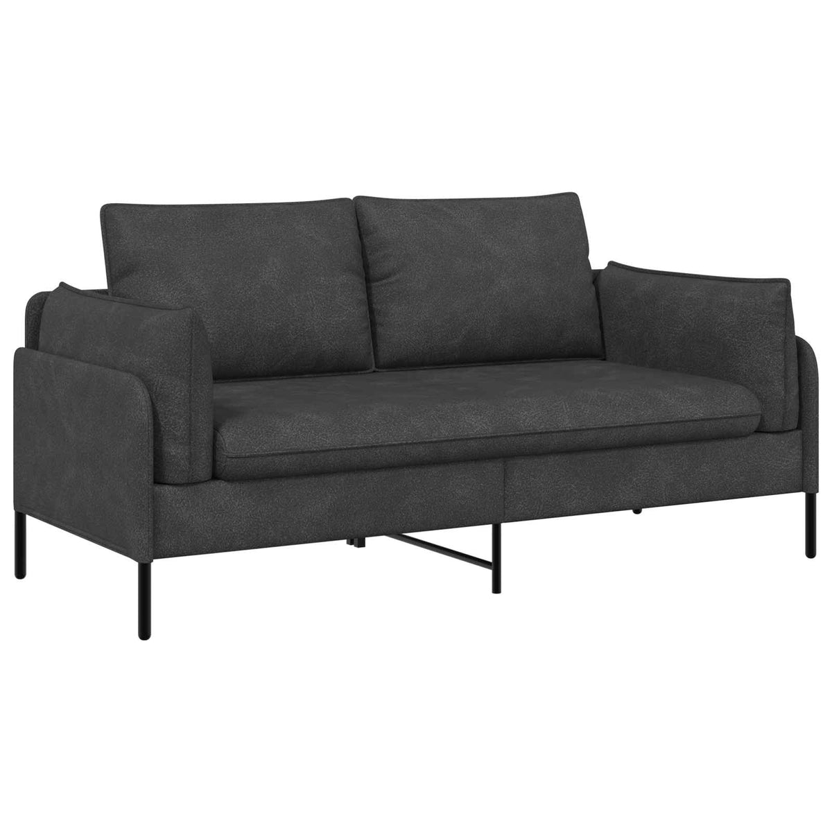 vidaXL 2-Seater Sofa Black 188 x 81 x 89 cm Faux Leather 2