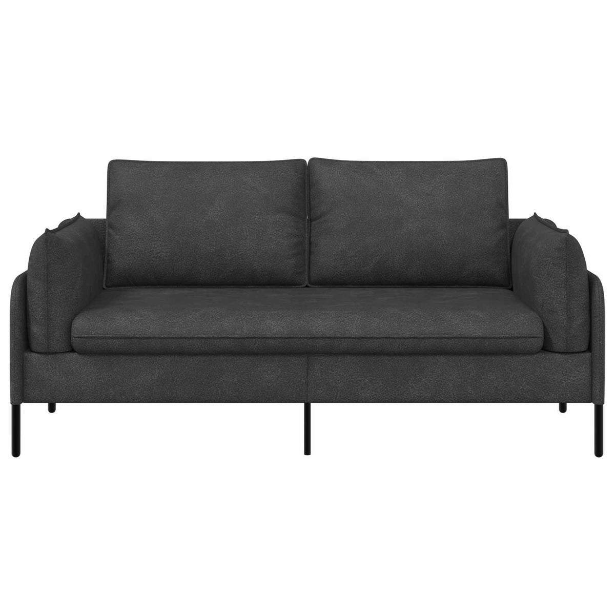 vidaXL 2-Seater Sofa Black 188 x 81 x 89 cm Faux Leather 3