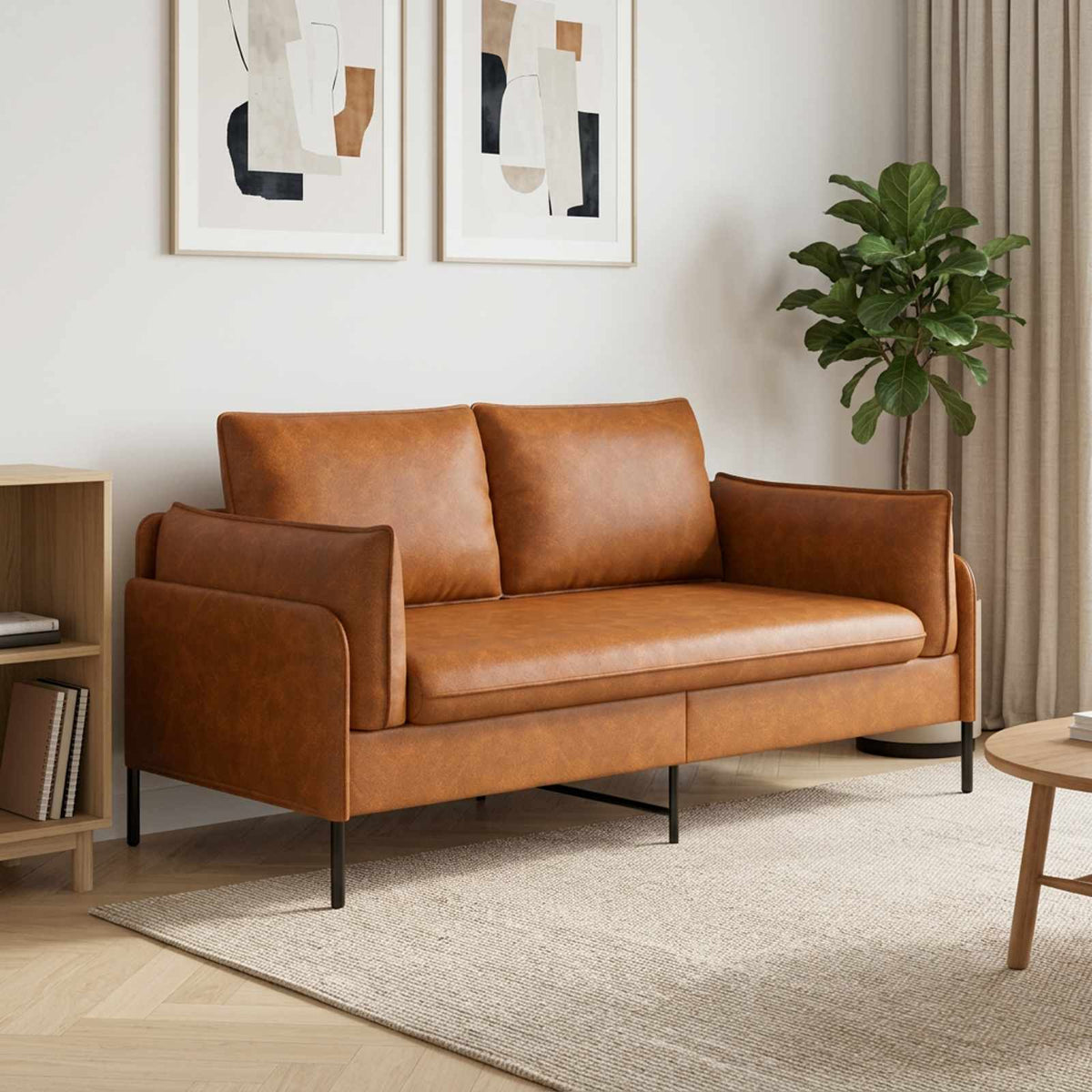 vidaXL 2-Seater Sofa Brown 188 x 81 x 89 cm Faux Leather 1