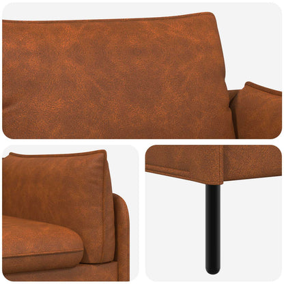 vidaXL 2-Seater Sofa Brown 188 x 81 x 89 cm Faux Leather 6