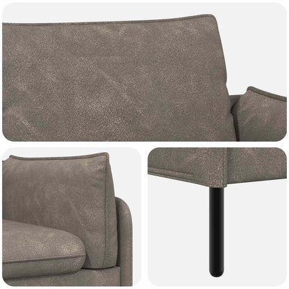 vidaXL 2-Seater Sofa Grey 188 x 81 x 89 cm Faux Leather 6