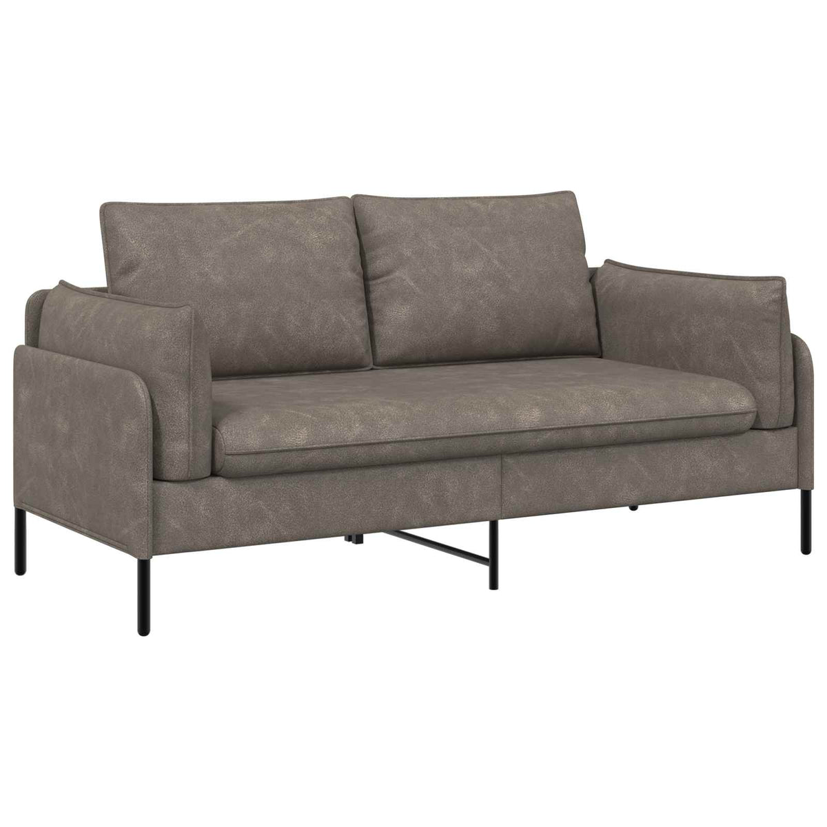 vidaXL 2-Seater Sofa Grey 188 x 81 x 89 cm Faux Leather 2