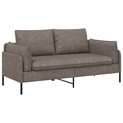 2-Seater Sofa 188 x 81 x 89 cm Faux Leather Grey