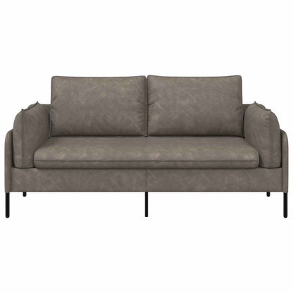 2-Seater Sofa 188 x 81 x 89 cm Faux Leather Grey