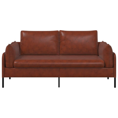 vidaXL 2-Seater Sofa Shiny Brown 188 x 81 x 89 cm Faux Leather 3