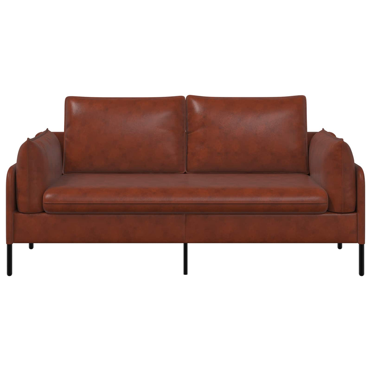 2-Seater Sofa 188 x 81 x 89 cm Faux Leather Shiny brown