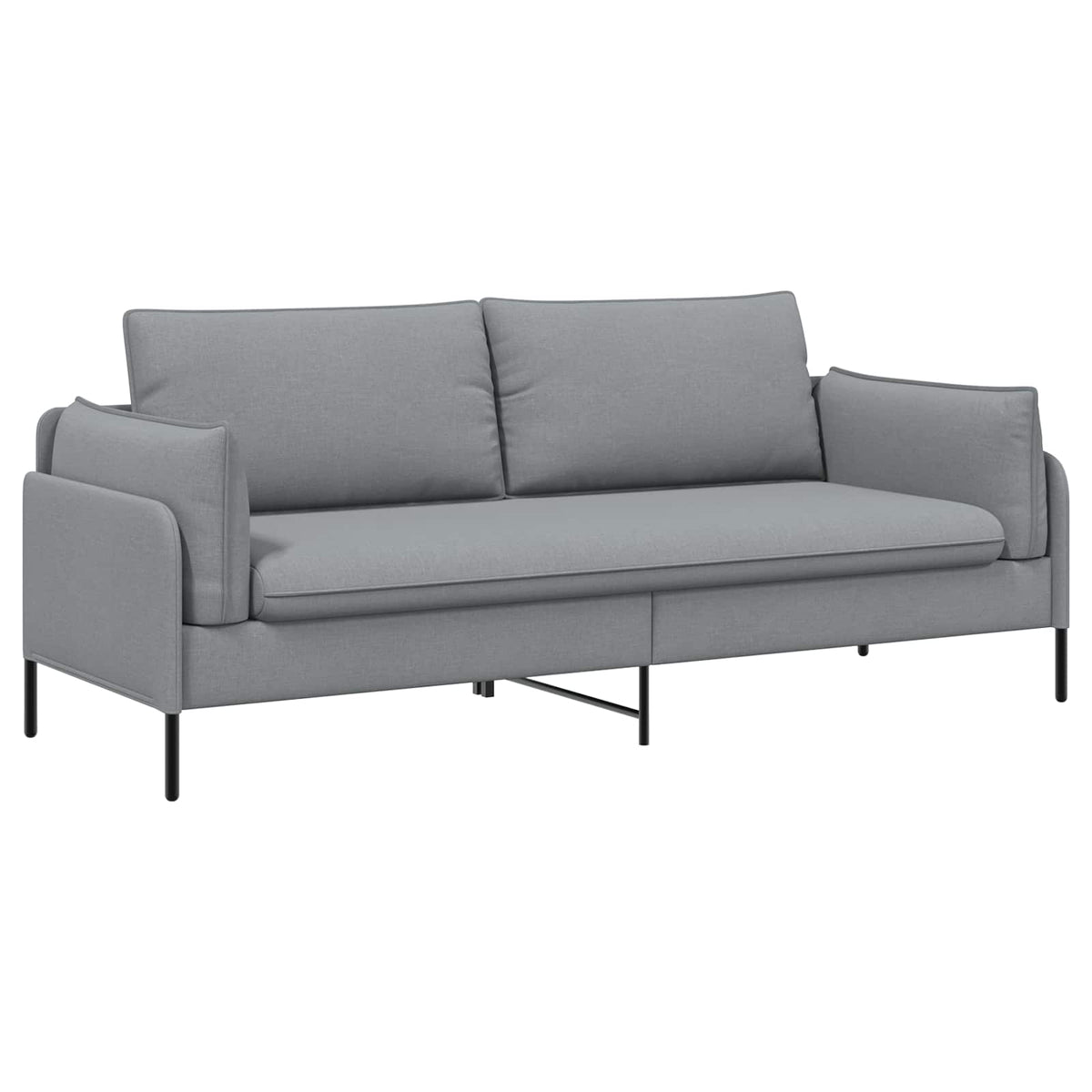 Sofa 222 x 81 x 89 cm Fabric 3-Seater Light grey