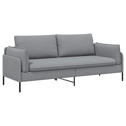 Sofa 222 x 81 x 89 cm Fabric 3-Seater Light grey