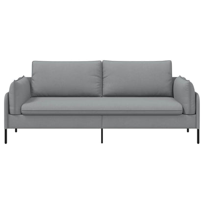 Sofa 222 x 81 x 89 cm Fabric 3-Seater Light grey