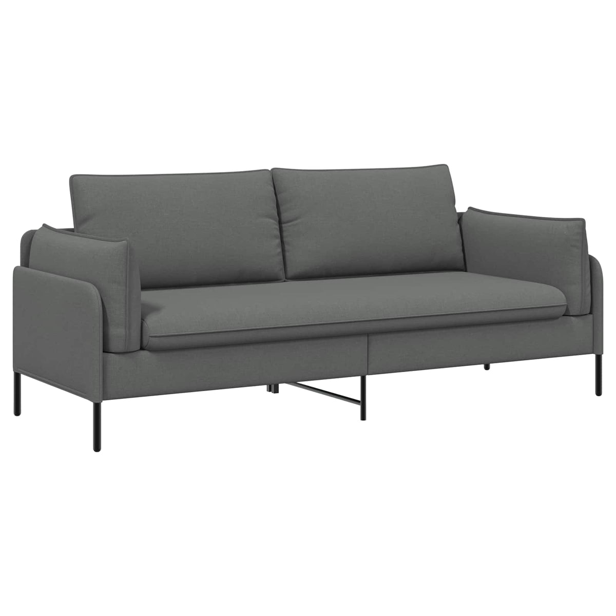 vidaXL 3-Seater Sofa Dark Grey 222 x 81 x 89 cm Fabric 2