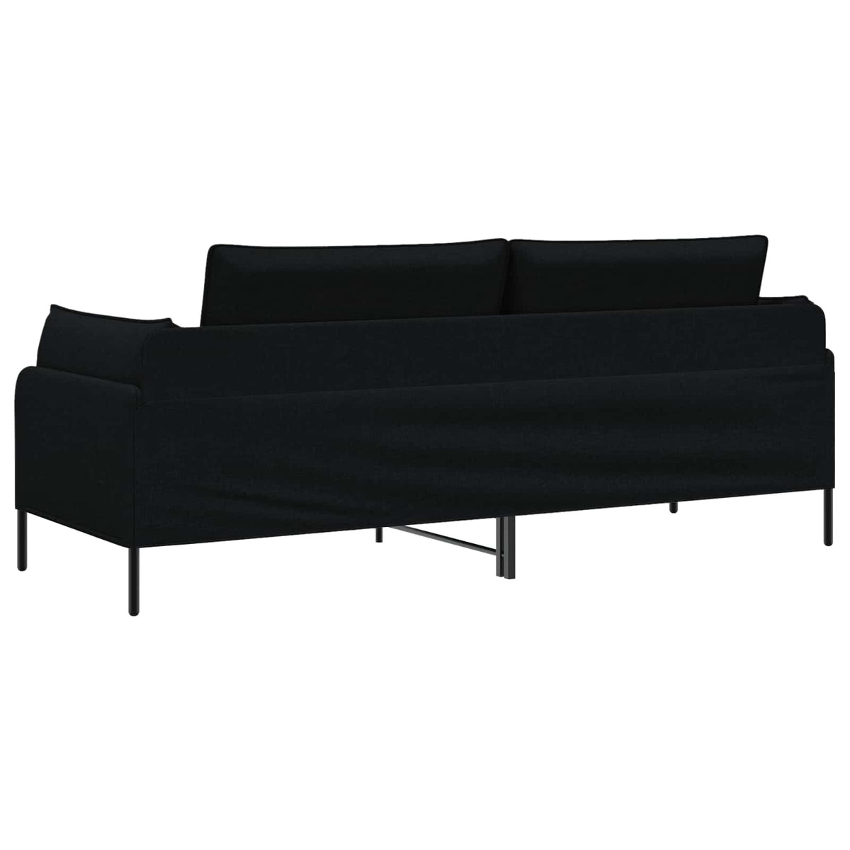 vidaXL 3-Seater Sofa Black 222 x 81 x 89 cm Fabric 5