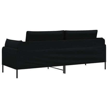 vidaXL 3-Seater Sofa Black 222 x 81 x 89 cm Fabric 5