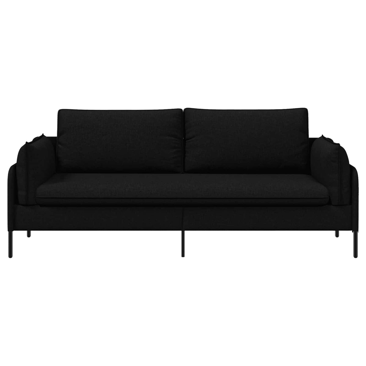 vidaXL 3-Seater Sofa Black 222 x 81 x 89 cm Fabric 3
