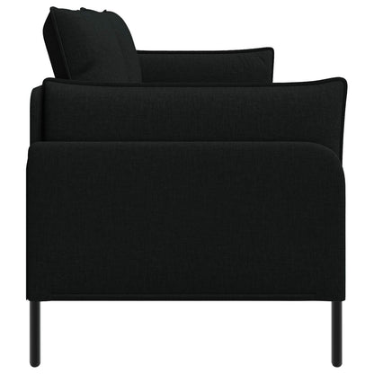vidaXL 3-Seater Sofa Black 222 x 81 x 89 cm Fabric 4