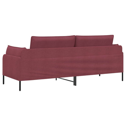 vidaXL 3-Seater Sofa Wine Red 222 x 81 x 89 cm Fabric 5