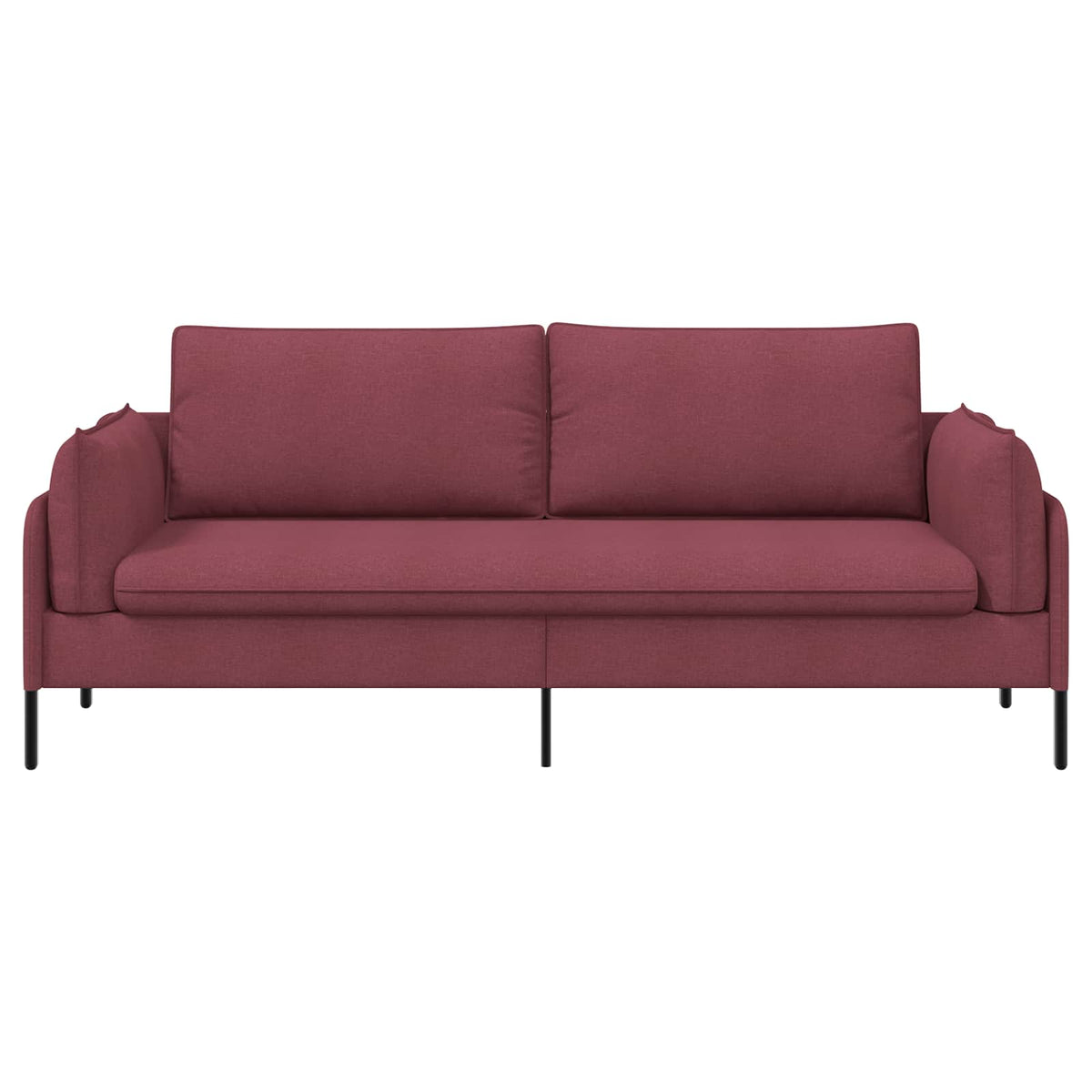 Sofa 222 x 81 x 89 cm Fabric 3-Seater Wine red