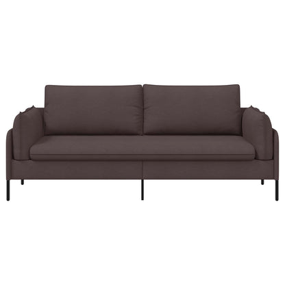 Sofa 222 x 81 x 89 cm Fabric 3-Seater Dark brown