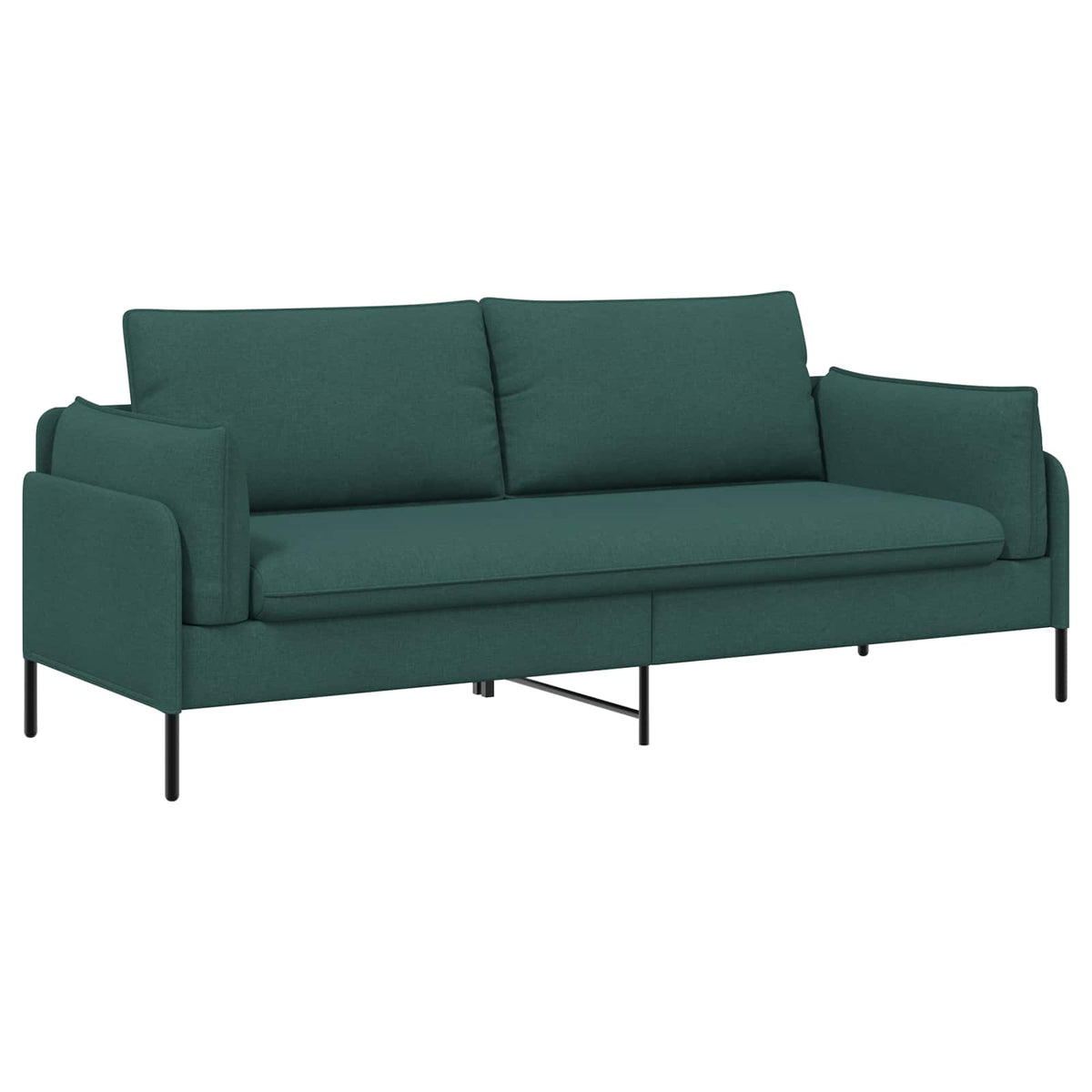 vidaXL 3-Seater Sofa Dark Green 222 x 81 x 89 cm Fabric 2