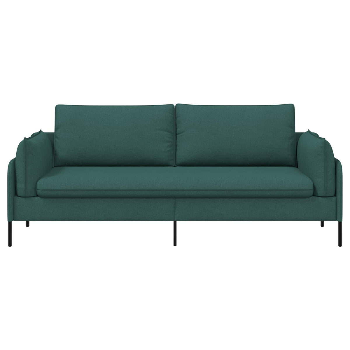 Sofa 222 x 81 x 89 cm Fabric 3-Seater Dark green