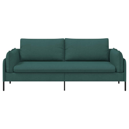Sofa 222 x 81 x 89 cm Fabric 3-Seater Dark green