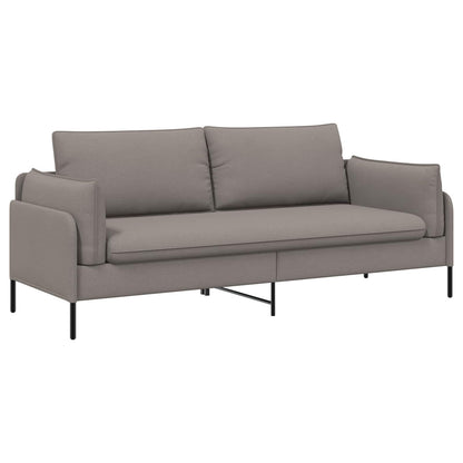 vidaXL 3-Seater Sofa Taupe 222 x 81 x 89 cm Fabric 2