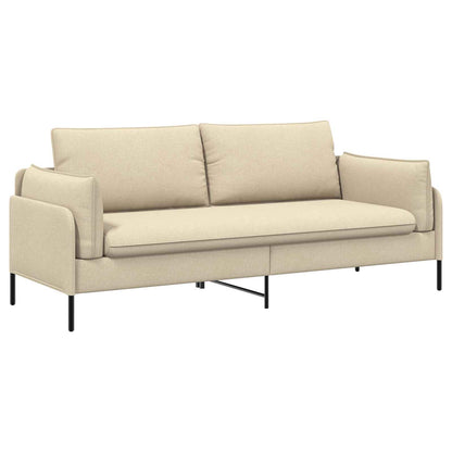 vidaXL 3-Seater Sofa Cream 222 x 81 x 89 cm Fabric 2
