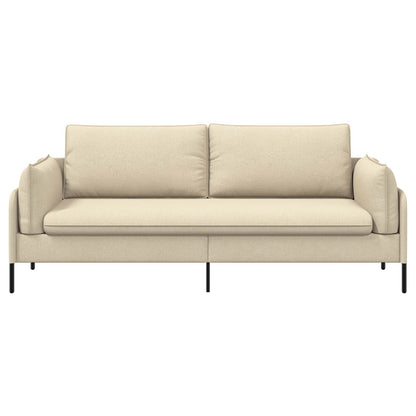 vidaXL 3-Seater Sofa Cream 222 x 81 x 89 cm Fabric 3