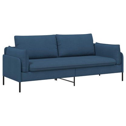 Sofa 222 x 81 x 89 cm Fabric 3-Seater Blue