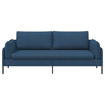 Sofa 222 x 81 x 89 cm Fabric 3-Seater Blue