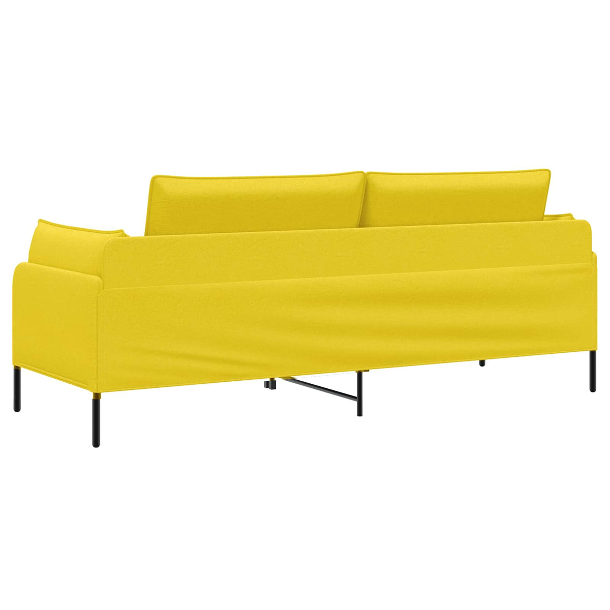 vidaXL 3-Seater Sofa Light Yellow 222 x 81 x 89 cm Fabric 5
