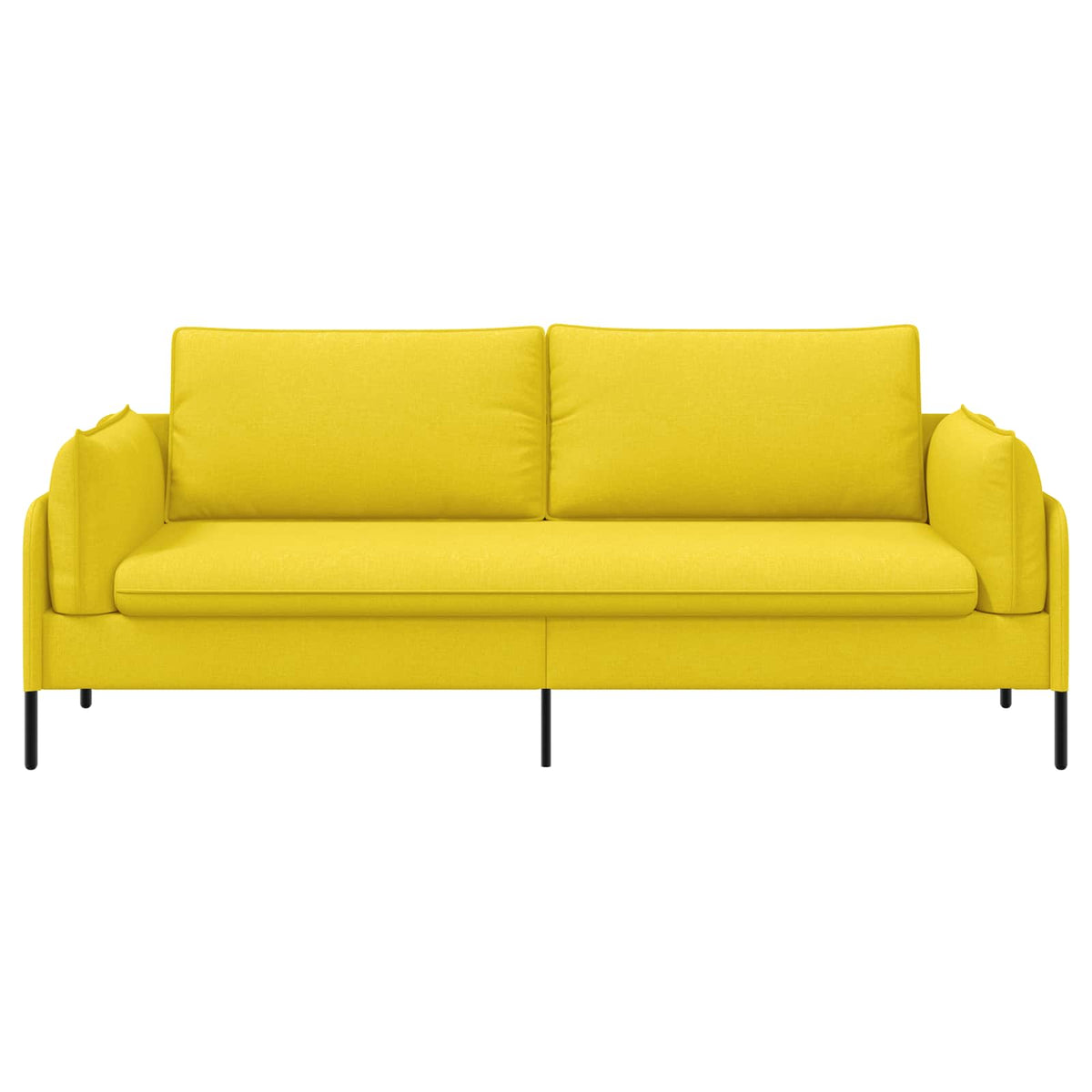 vidaXL 3-Seater Sofa Light Yellow 222 x 81 x 89 cm Fabric 3
