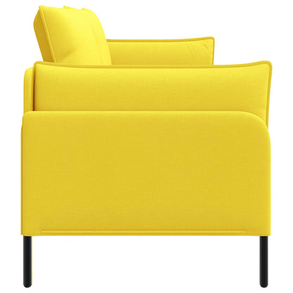vidaXL 3-Seater Sofa Light Yellow 222 x 81 x 89 cm Fabric 4